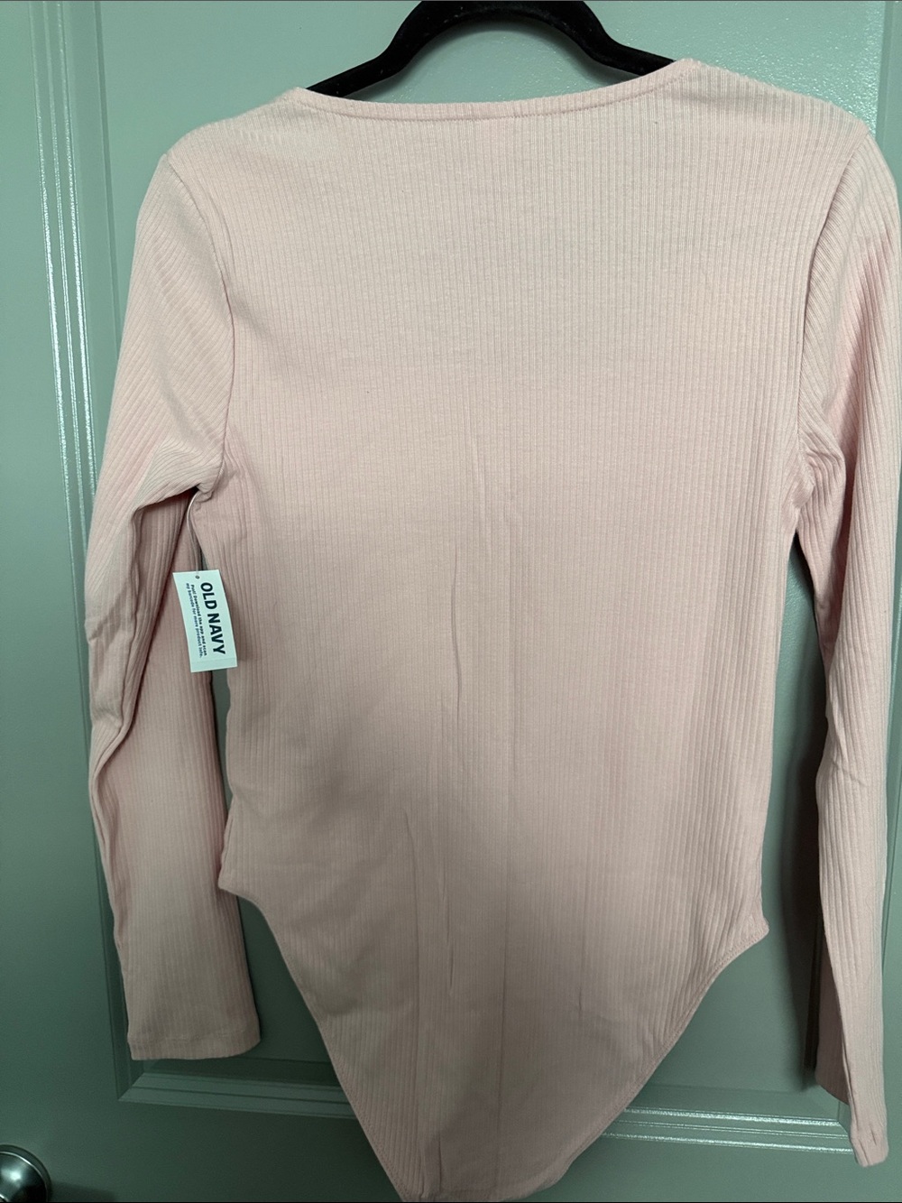 Old Navy Ribbed Square-Neck Long Sleeve Bodysuit - Light Pink - Picture 4 of 4